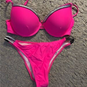Vibrant Pink Women's Swim Set